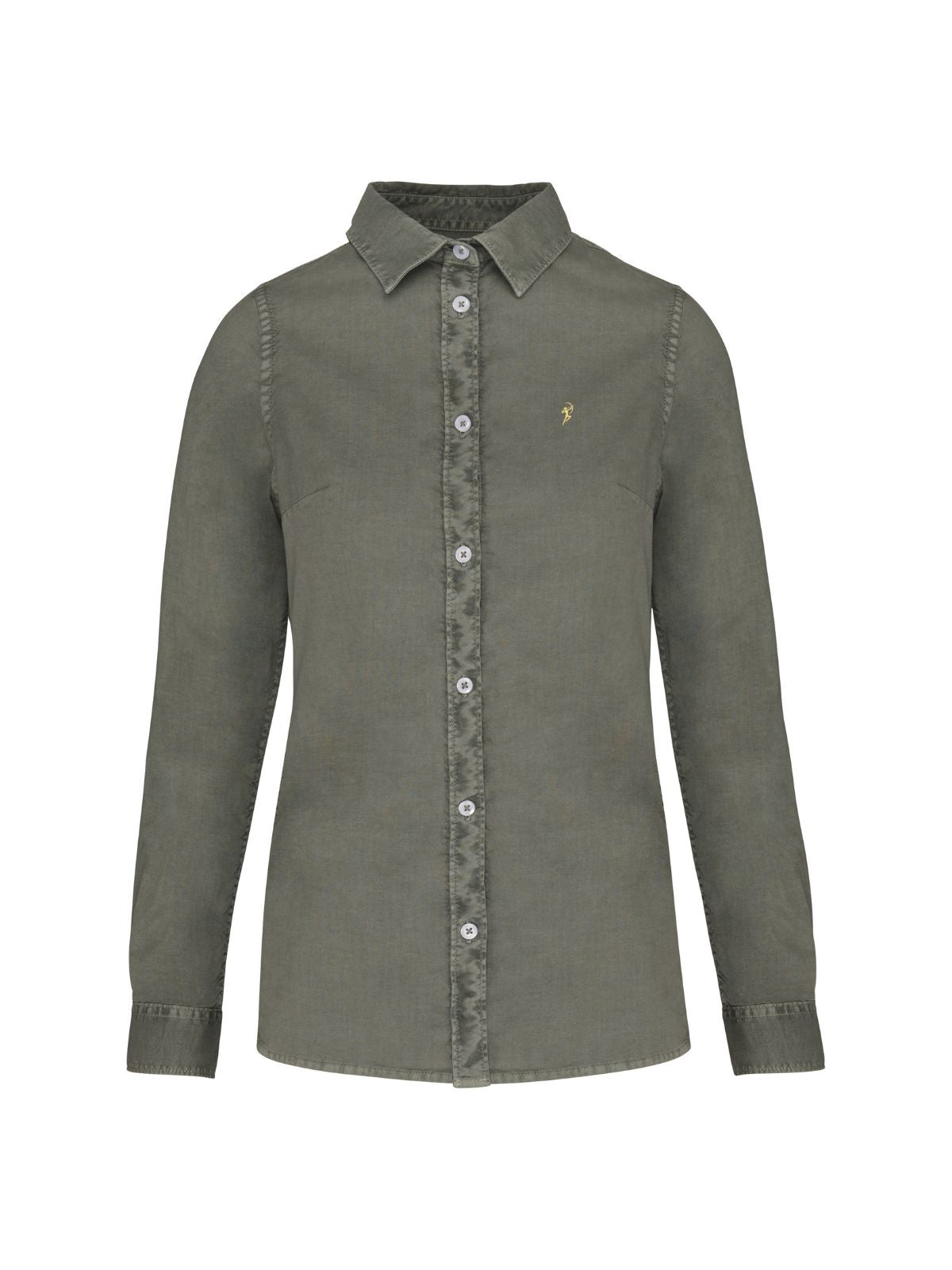 Damen Bluse Washed Pale Khaki