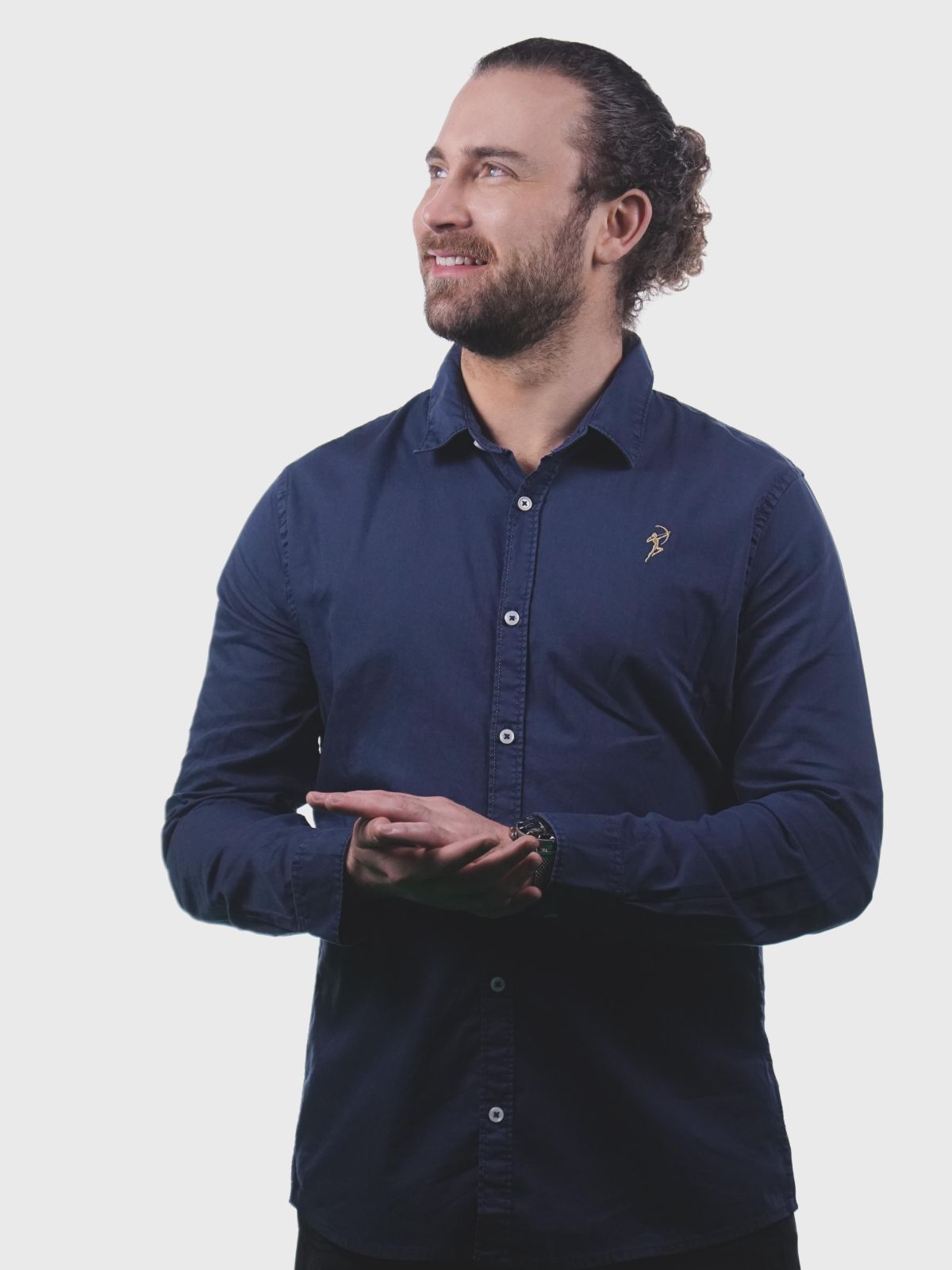 Herren Hemd Washed Navy