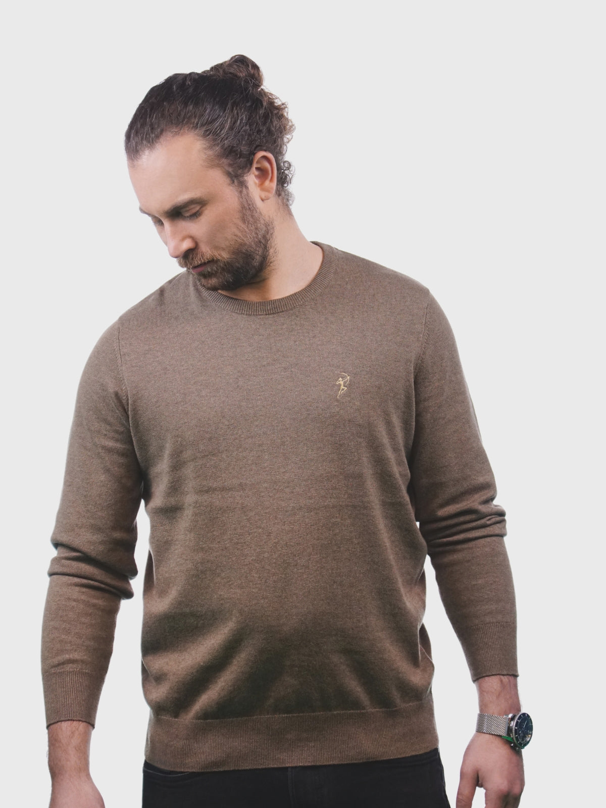 Herren Pullover Grizzly Brown Heather