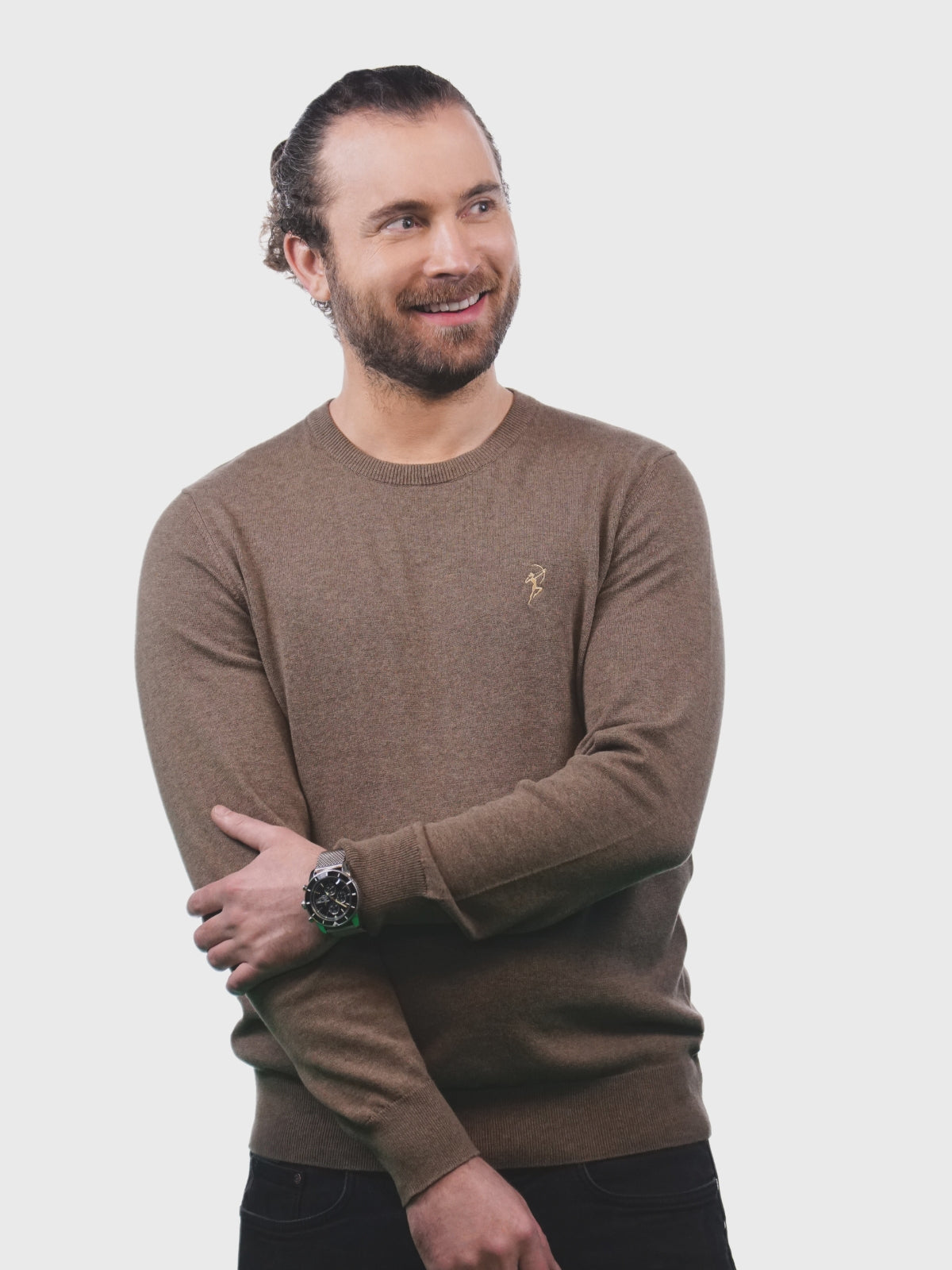 Herren Pullover Grizzly Brown Heather