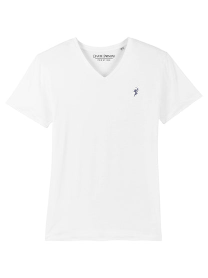 Herren T-Shirt V-Neck White