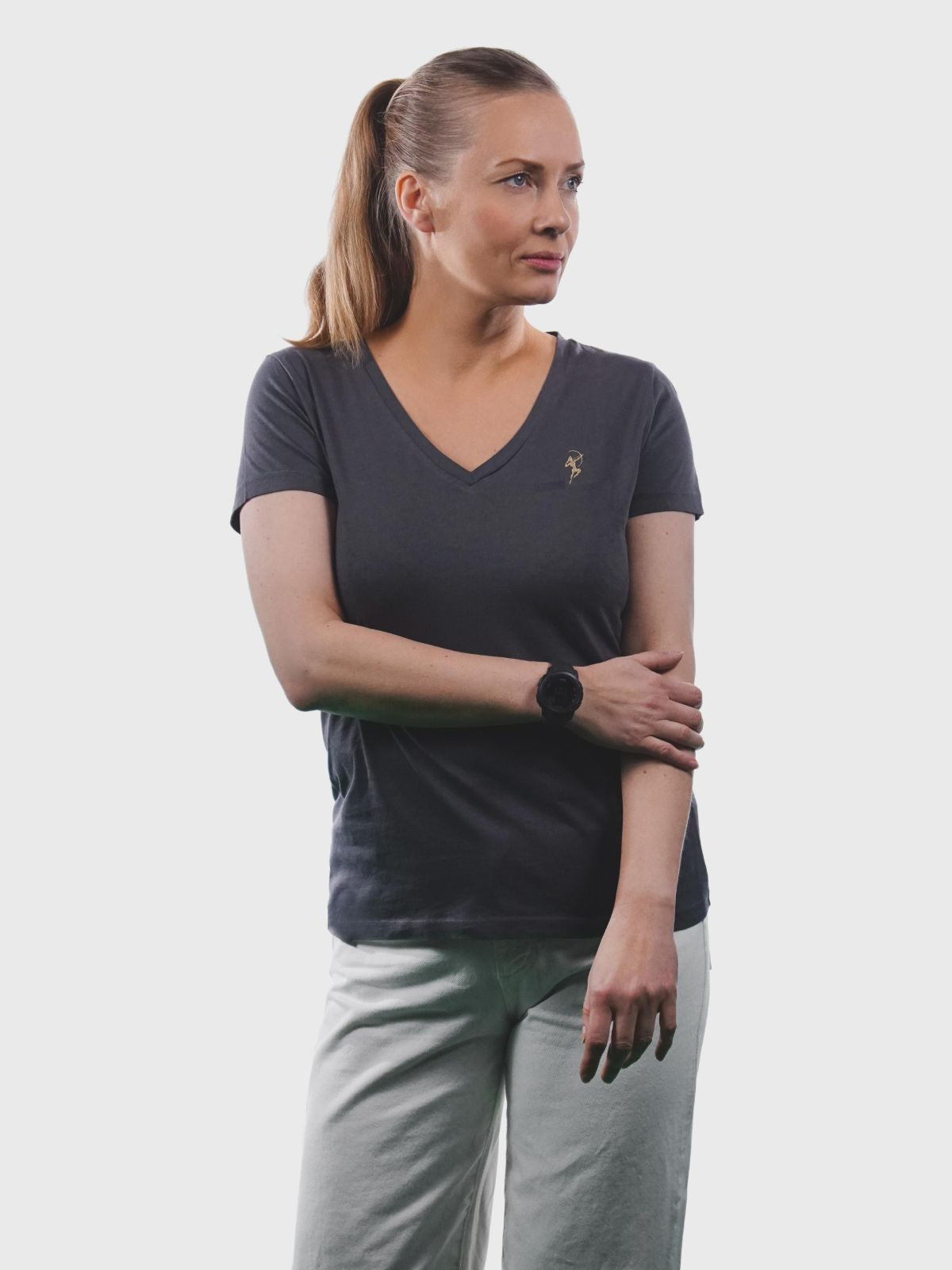 V neck tee women's sales